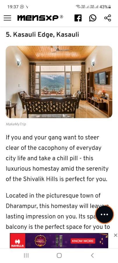 Kasauli Edge Apt With Balcony Extérieur photo
